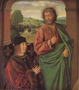 Jean Hey Pierre II Duke of Bourbon Presented by St Peter (mk05) oil painting image